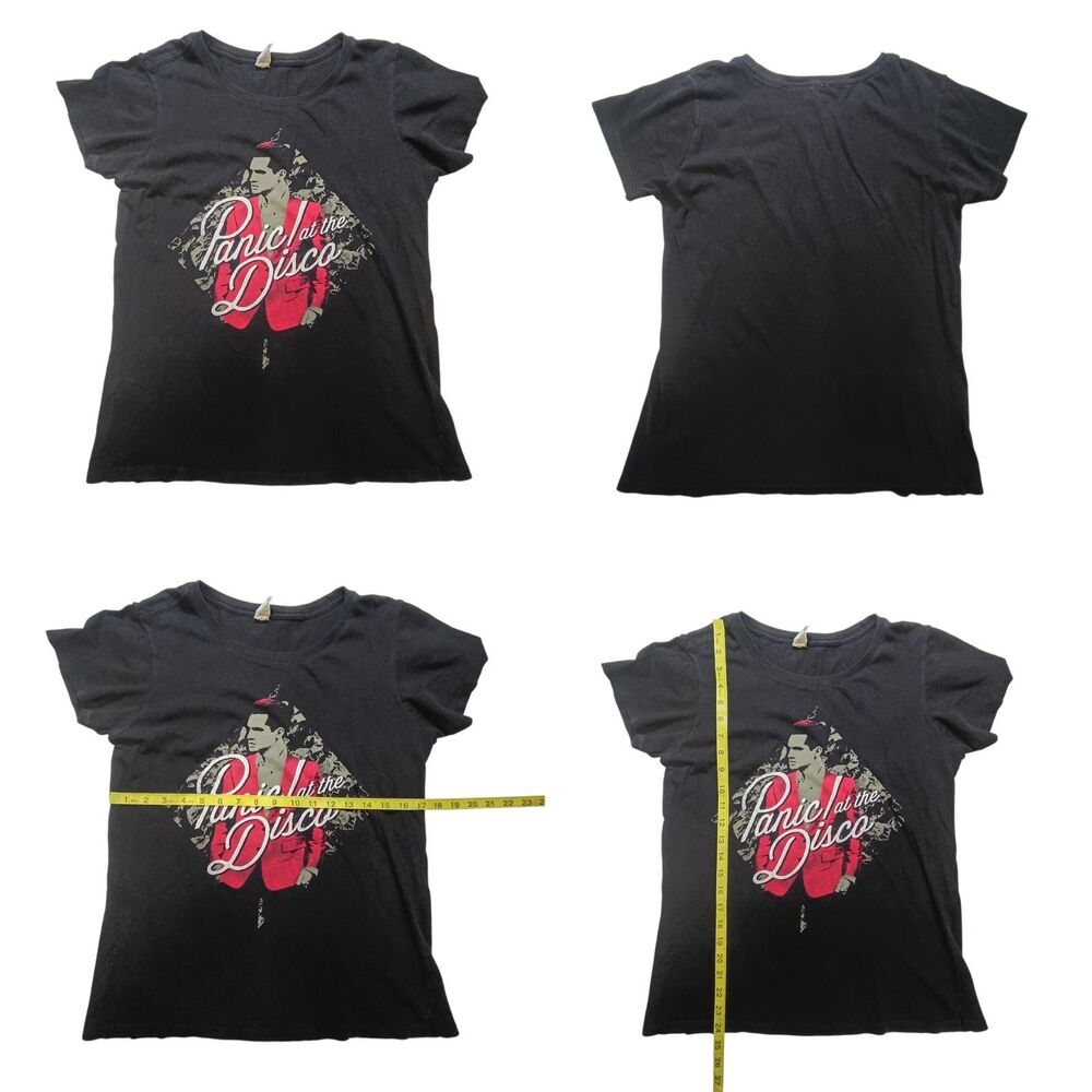 Panic At The Disco Shirt Crew Neck Concert Shirt Band Tee Black Sz Junior Large